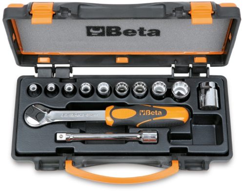 910B/C10 10 Dugókulcs és 2 tartozék fémdobozban - Beta - 009100910