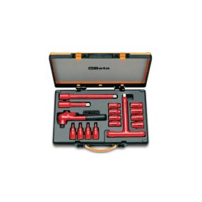   910MQ/C16 3/8"-OS KÉSZLET, 8 TIZENKÉTSZÖGŰ DUGÓKULCS, 4 HATSZÖGŰ DUGÓKULCS ÉS 4 TARTOZÉKKAL, SZIGETELT - Beta - 009100917