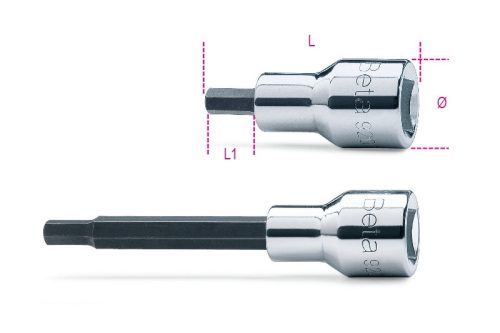 920PE 8L 1/2"-os imbusz-Dugókulcs, krómozott, barnított hegy - Beta - 009200424