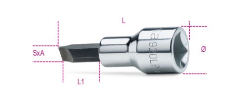 920LP 1X5,5 Csavarhúzó-Dugókulcs hasítottfejű csavarokhoz, krómozott, barnított fej - Beta - 009200452