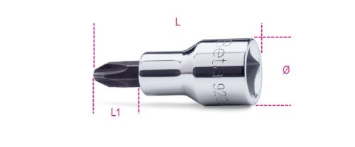 920PH 1 Csavarhúzó-Dugókulcs Phillips®-csavarokhoz, krómozott, barnított fej - Beta - 009200471