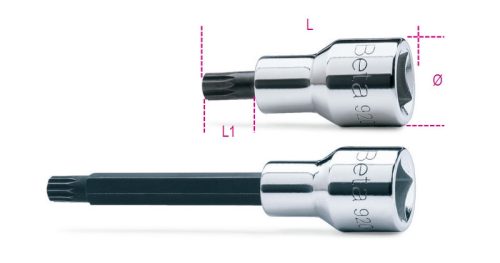 920XZN 12 1/2"-os XZN®-profilú imbusz-Dugókulcs, krómozott, barnított fej - Beta - 009200568