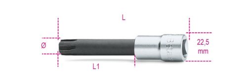 920ES-XL 12 1/2"-os speciális imbusz-Dugókulcs, krómozott, fekete hegy - Beta - 009200612
