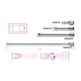 920AN/50 1/2"-os gömbvégű toldó - Beta - 009200833