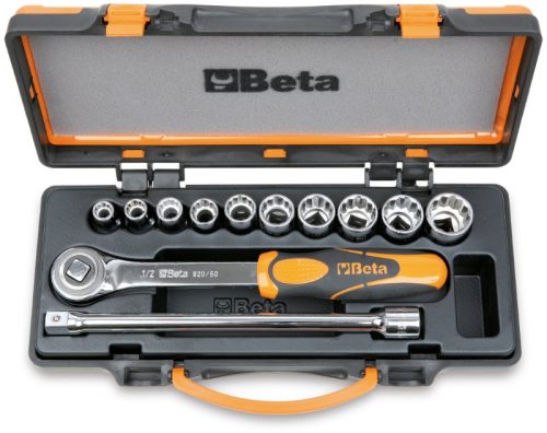 920AS/C10 10 tizenkétszögű Dugókulcs és 2 tartozék fémdobozban - Beta - 009200919