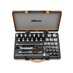   920B/C33 20 Dugókulcs, 13 csavarhúzó-Dugókulcs és 5 tartozék fémdobozban - Beta - 009200986