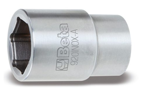 920INOX-A Szögletes csatlakozású, 1/2"-es negatív tájoló kulcs, hatlapú bemenettel, rozsdamentes acélból - Beta - 009203014