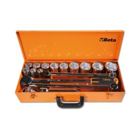   928AS/C12 12 hatlapú Dugókulcs és 5 tartozék, fémdobozban - Beta - 009280968