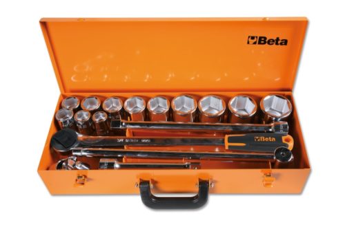 928AS/C12 12 hatlapú Dugókulcs és 5 tartozék, fémdobozban - Beta - 009280968