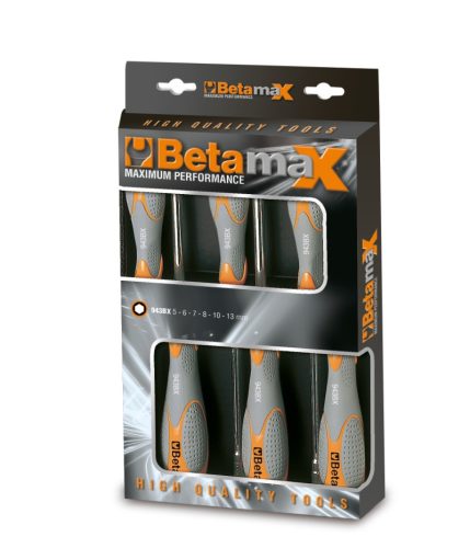 943Bx/D6 6 részes dugókulcs-csavarhúzó szerszám készlet bi-materiál nyéllel - Beta - 009430026
