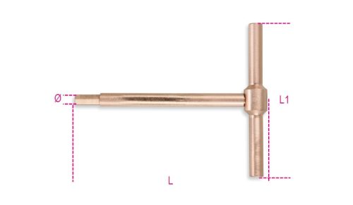 951BA/4 T-SZÁRÚ IMBUSZKULCS, SZIKRAMENTES 4 MM - Beta - 009510904