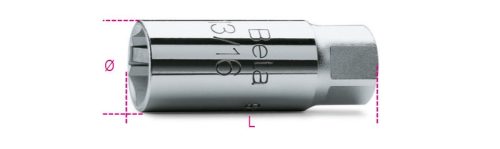 956E 14 3/8"-os gyertya-dugókulcs, krómozott, hatlapú - Beta - 009560018