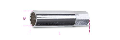 956F 16 Dugókulcs 3/8" négyszögű belső csatlakozóval gyújtógyertyákhoz - Beta - 009560116