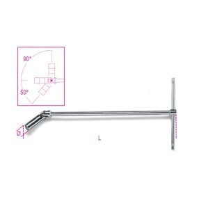   959 14 Csuklós T-gyertyakulcs, krómozott - Beta - 009590009