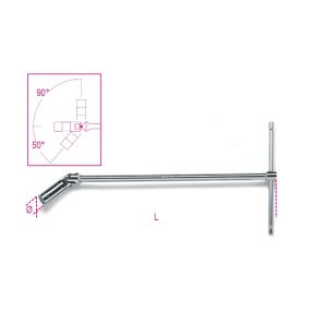   959 20,8 Csuklós T-gyertyakulcs, krómozott - Beta - 009590011