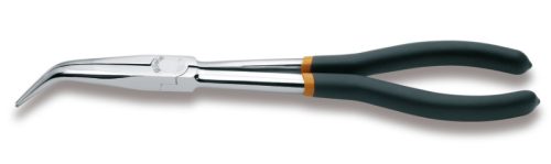 1009L/B Extra hosszú 45°-os hajlított, félkerekcsőrű műszerészfogó Különleges munkákhoz PVC-bevonattal - Beta - 010090009