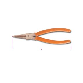   1032BA 200 szikramentes fogó egyenes csőrrel rugalmas biztosító gyűrűkhöz, furatokhoz PVC bevonatú nyéllel - Beta - 010320820