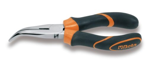 1168BM 200 Hajlított extra hosszú félkerekcsőrű fogó, krómozott, gumibetétes műanyag szárral - Beta - 011680040