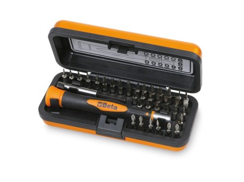 1256/C36-2 Bimateriál-műszerész csavarhúzó 36 cserélhető 4 mm-es bit-tel és mágneses hosszabbítóval - Beta - 012560100