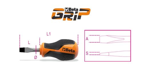 1260N 6,5x30 Csavarhúzó hasitottfejű csavarokhoz, extra rövid penge - Beta - 012600106