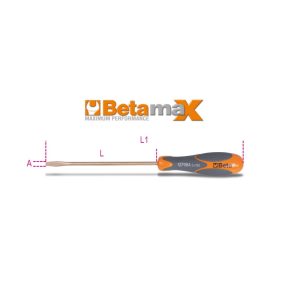 1270BA 3X75 Csavarhúzó hasítottfejű csavarokhoz, szikramentes - Beta - 012700803   1270BA 3X75 Csavarhúzó hasítottfejű csavarokhoz, szikramentes - Beta - 012700803