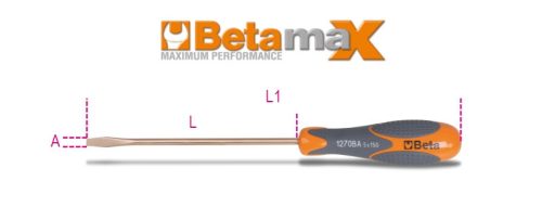 1270BA 3X75 Csavarhúzó hasítottfejű csavarokhoz, szikramentes - Beta - 012700803