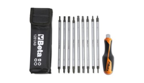 1281BG/A9 9 darabos csavarhúzószár készlet 1 csavarhúzónyél, tokban - Beta - 012810520