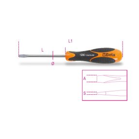 1290INOX 5,5X150 Csavarhúzó hasítottfejű csavarokhoz, nemesacél - Beta - 012900442   1290INOX 5,5X150 Csavarhúzó hasítottfejű csavarokhoz, nemesacél - Beta - 012900442