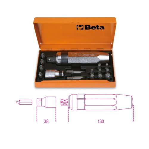 1295/C14 Ütvecsavarhúzó készlet 14 betéttel és betéttartóval - Beta - 012950108