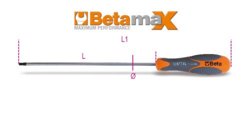 1297Tx-L/45 Imbusz csavarhúzó Torx® csavarokhoz, hosszú krómozott, fekete fej - Beta - 012970145