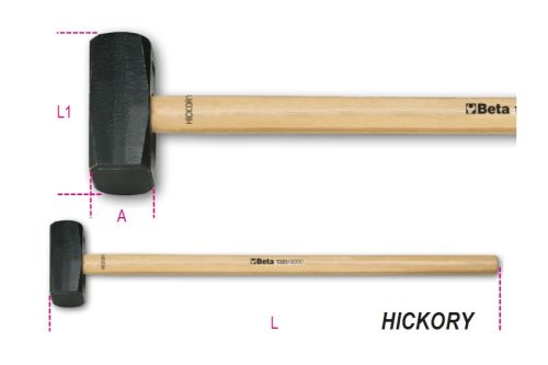 1381 3000 Hosszú ráverő kalapács Hickory nyéllel - Beta - 013810030