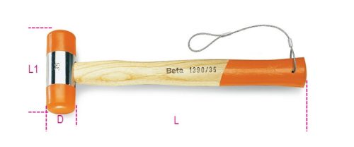 1390HS Műanyag kalapács, cserélhető végekkel, fanyéllel H-SAFE - Beta - 013904045