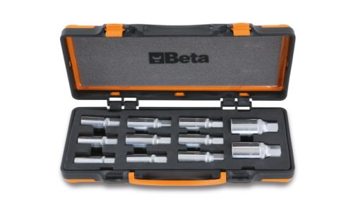 1433/C11 11 darabos tőcsavarkihajtó készlet, 1/2" lágy hőformált tálcában, fémdobozban - Beta - 014330311