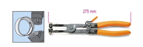 1472AU Önzáró tömlőbilincsfogó, barnított, PVC-bevonatú szárral - Beta - 014720100