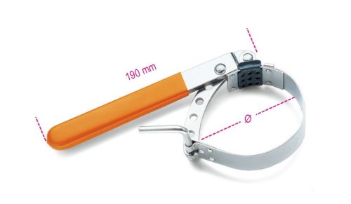 1492/2 Állítható acélpántos olajszűrőleszedő, nikkelezett, PVC-bevonatú nyéllel - Beta - 014920002