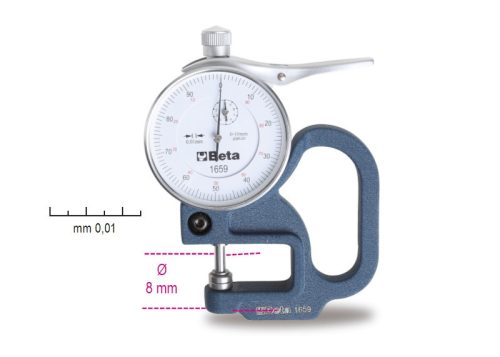 1659 Mérőórás vastagságmérő, pontosság 0.01 mm - Beta - 016590001