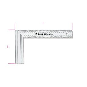   1674A 400 Asztalos derékszög, a szár acélból, az alaplap alumíniumból készült - Beta - 016740140