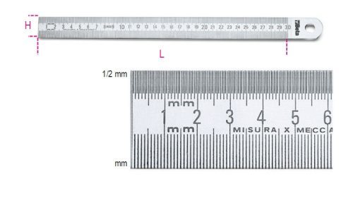 1683 1000 Félmerev skálás vonalzó, rozsdamentes acélból - Beta - 016830100