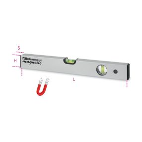   1696B 200 Mágneses vízmérték eloxált alumíniumból, 2 törésbiztos libella, pontosság: 1 mm/m - Beta - 016960202