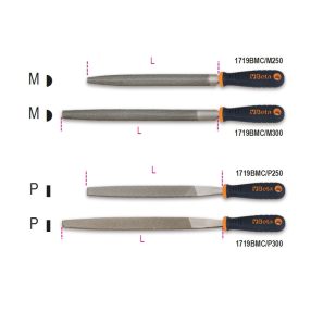   1719BMC/P 250 Félkerek és laposreszelő, műanyag nyéllel - Beta - 017190262