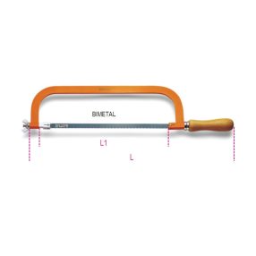   1727 Erősített fűrész, fűrészkeret lakkozott acélból, fanyéllel, bimetál fűrészlappal - Beta - 017270001