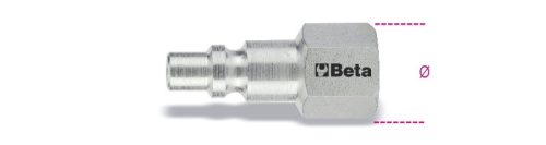 1916 GF Gyorscsatlakozó, európai modell belső GAS menet, hengeres BSPT 1/4" - Beta - 019160055