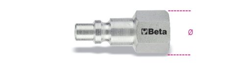 1916 GF Gyorscsatlakozó, európai modell belső GAS menet, hengeres BSPT 3/8" - Beta - 019160060