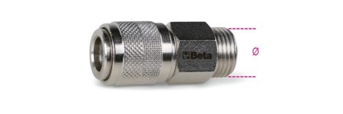 1917 JM Univerzális golyórögzítésű gyorscsatlakozó hüvely ázsiai modellekhez külső GAS menet, hengeres BSP 1/4" - Beta - 019170406