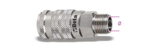 1917 JM Univerzális golyórögzítésű gyorscsatlakozó hüvely ázsiai modellekhez külső GAS menet, hengeres BSP 3/8" - Beta - 019170410