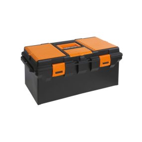   CP15L - 2115 Műanyag szerszámos láda, hosszú kivitel kivehető betéttel és tálcák kis tárgyak elhelyezésére, üres - Beta - 021150202