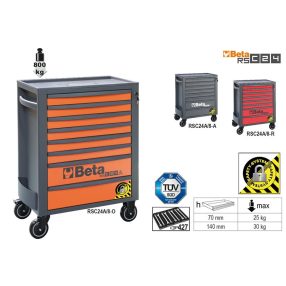 RSC24A/8-R-8 FIÓKOS SZERSZÁMKOCSI BORULÁSGÁTLÓ RENDSZERREL - Beta - 024004183   RSC24A/8-R-8 FIÓKOS SZERSZÁMKOCSI BORULÁSGÁTLÓ RENDSZERREL - Beta - 024004183