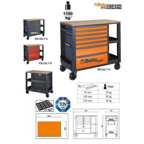 RSC24L/7-A-7 FIÓKOS SZERSZÁMKOCSI OLDALPOLCCAL - Beta - 024004377   RSC24L/7-A-7 FIÓKOS SZERSZÁMKOCSI OLDALPOLCCAL - Beta - 024004377