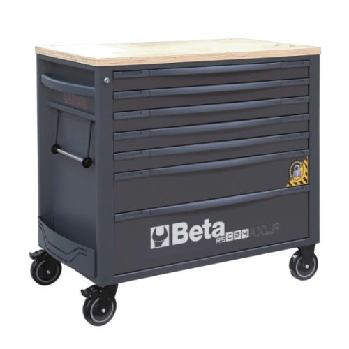 RSC24AXLP/7-A 7 fiókos szerszámkocsi fa munkalappal és borulásgátló rendszerrel, hosszú modell - Beta - 024004577