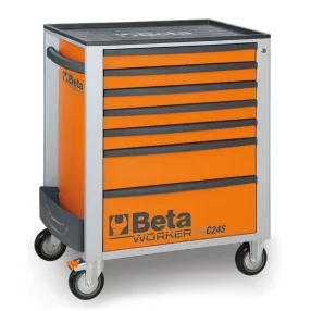   BW 2400S-R7/E-M Worker 7 fiókos szerszámkocsi 309 darabos szerszámkészlettel, piros - Beta - 024006326